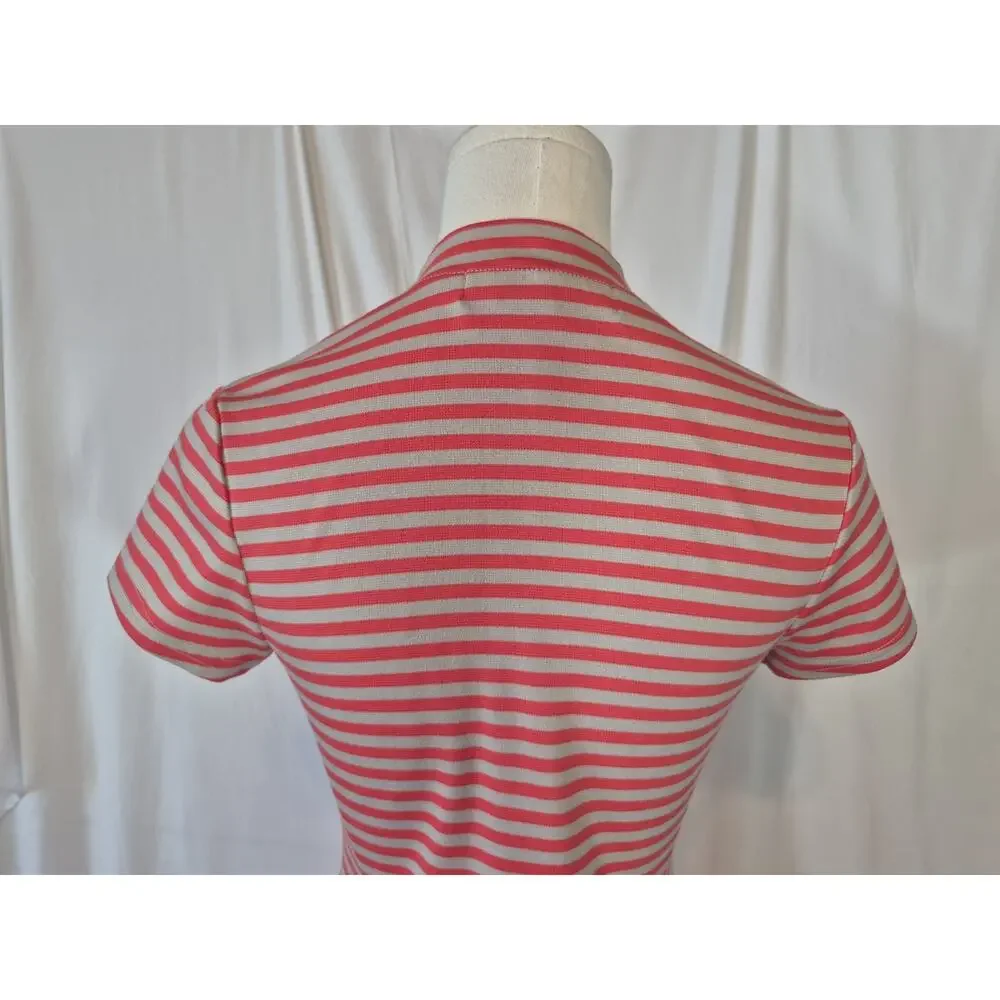 Free People Beach On The Line Mock Neck Pink Gray Striped Mini Dress XS